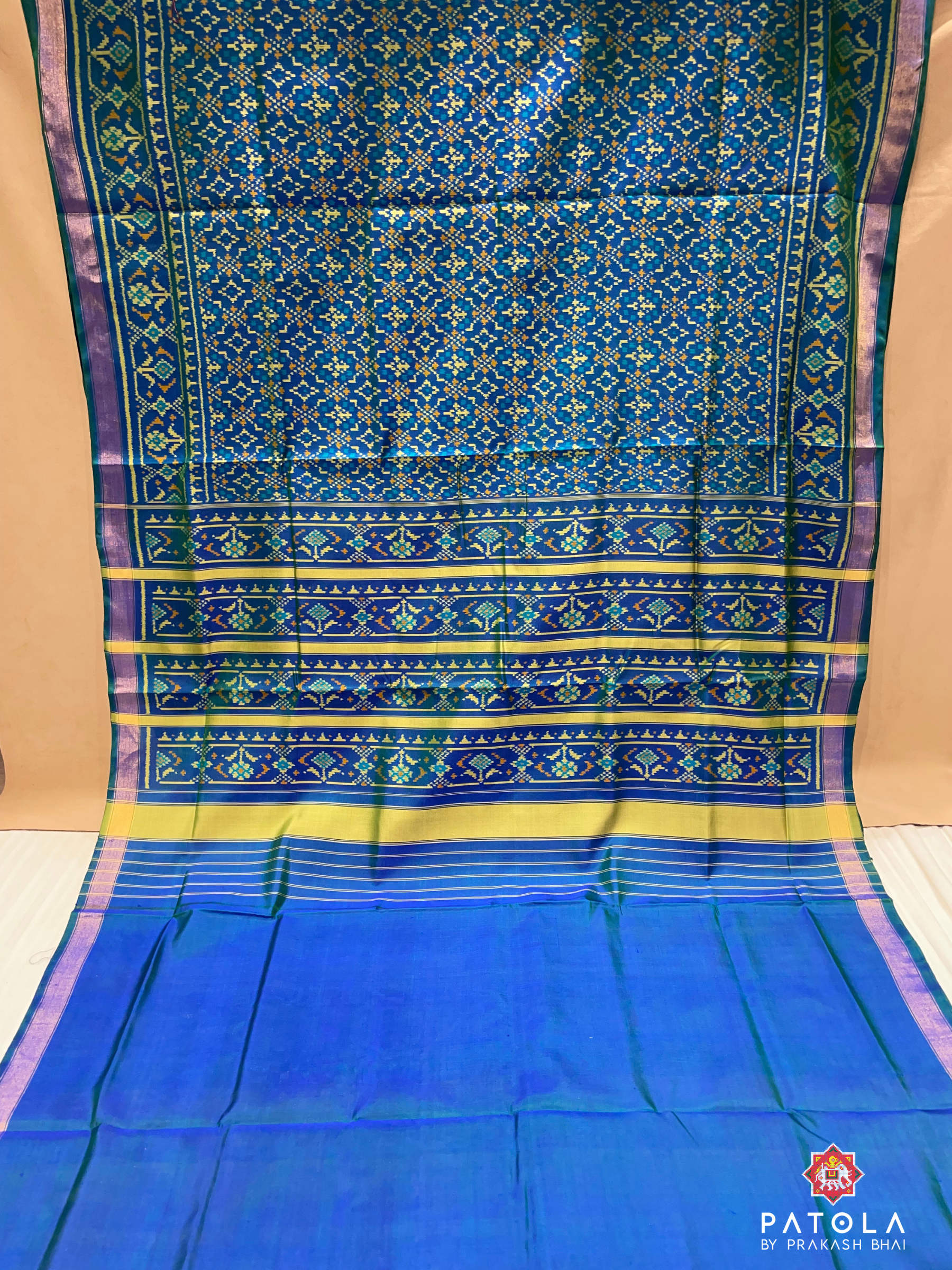 Button Phoon Design With Ghughroo Border Single Ikat Patola Saree
